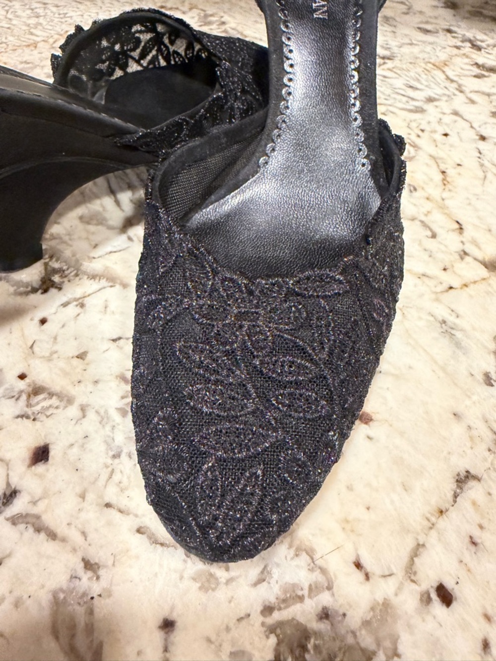 Giorgio Armani Black Lace Heel Wedge Pumps Sexy Date Night Baddie Designer - Picture 6 of 10